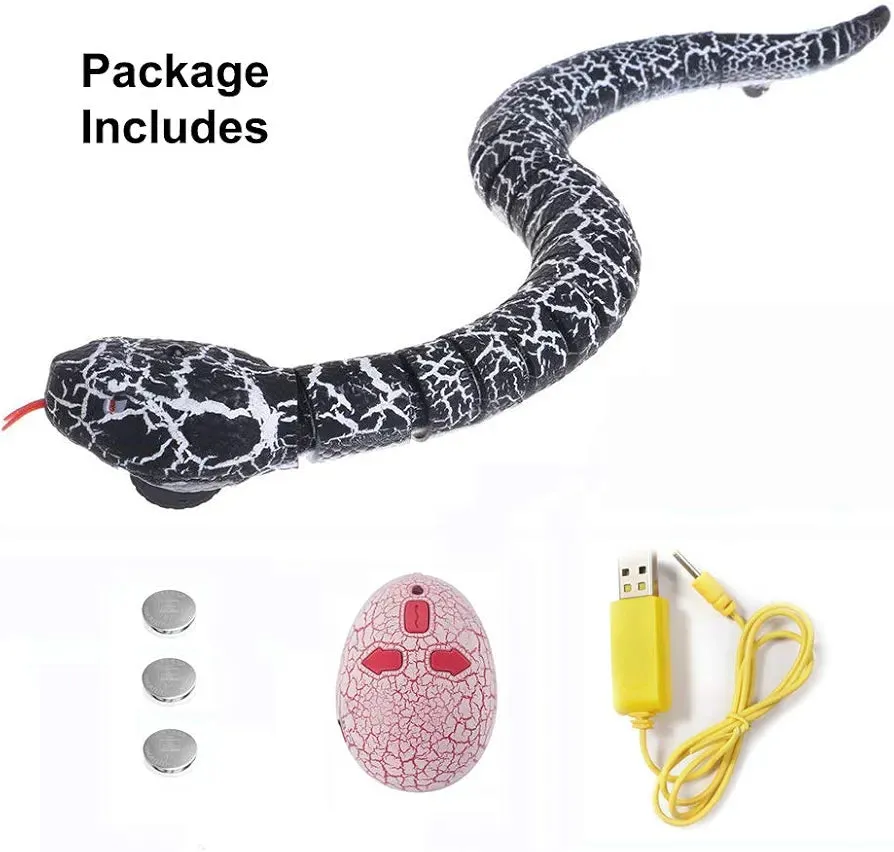 16 Inch Rechargeable RC Snake Toy Realistic Remote Control With Egg Shape Infrared Controller Terrifying Toys