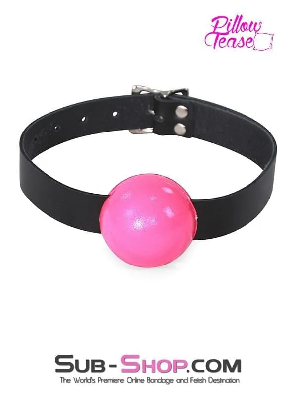 1880A-SIS      Sissy Boi Bondage Gear 2" Sissy Humiliation Large Ball Gag, Bright Pink