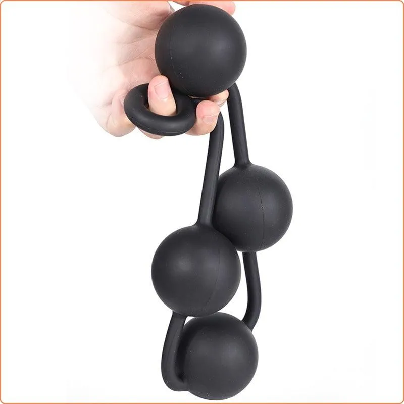 4 Ball Jumbo Silicone Anal Beads (3 Sizes Available)