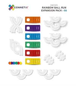 66 Piece Rainbow Ball Run Expansion Pack