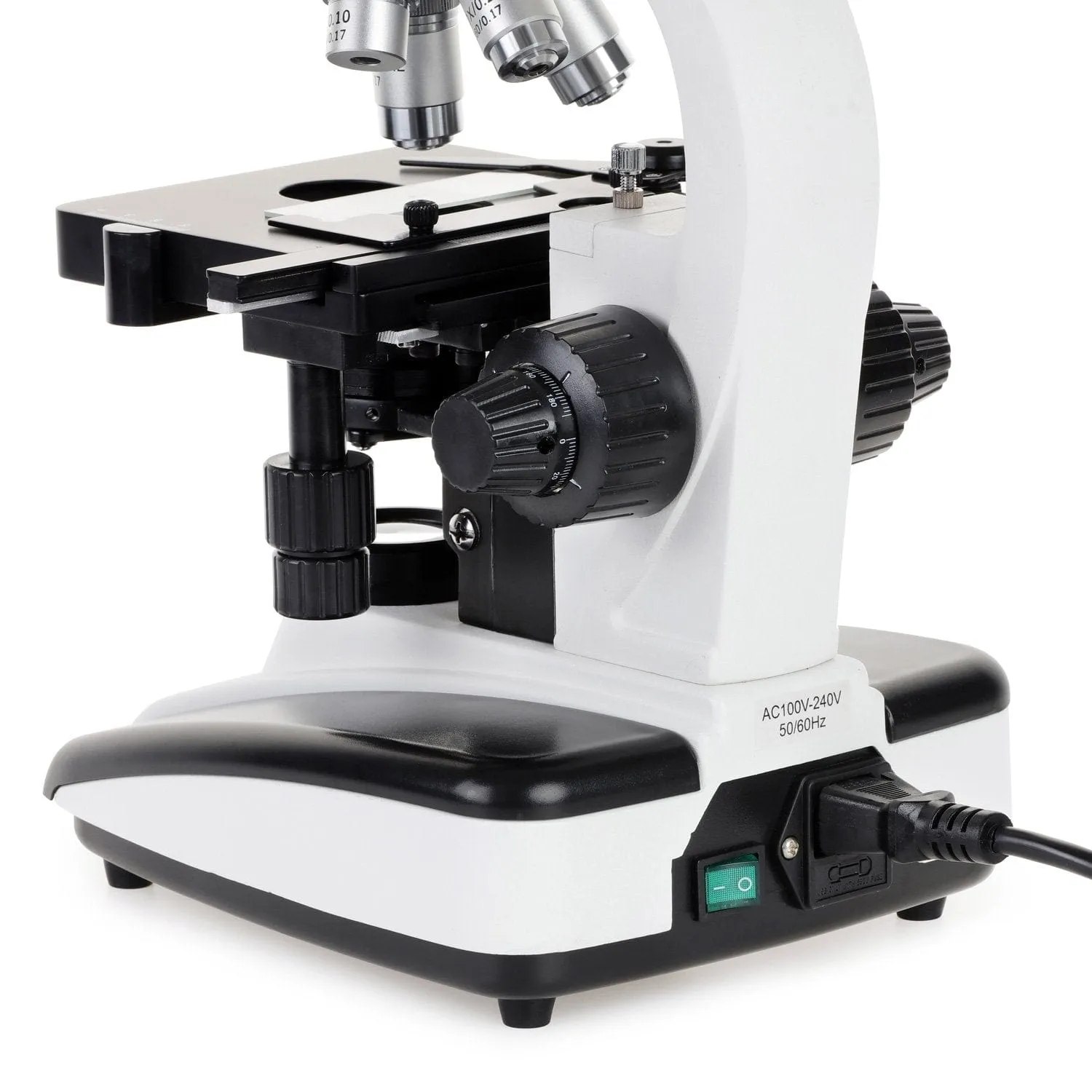 AmScope D130 Series Dual-View Monocular Compound Microscope with 20W Halogen Light, 3D Mechanical Stage and Optional Digital Camera