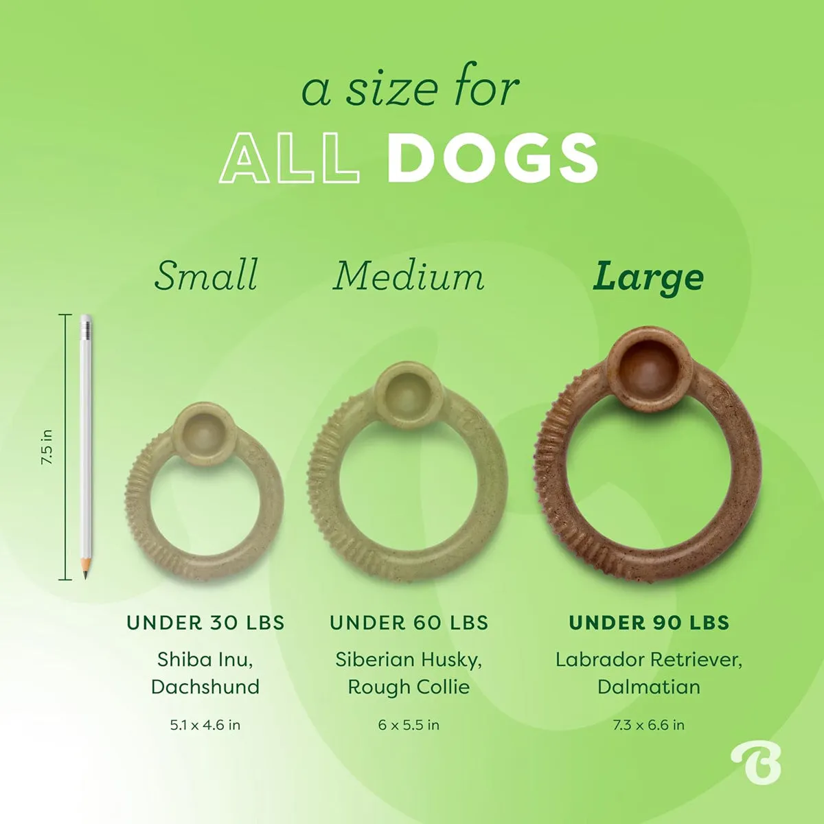 Benebone Ring Durable Dog Chew Toy Large Bacon Flavor