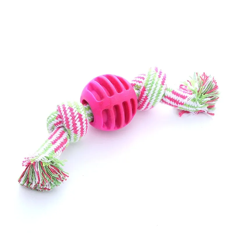 Cotton Rope Double Knot Ball Dog Toy – Bite-Resistant Tooth Cleaning Toy