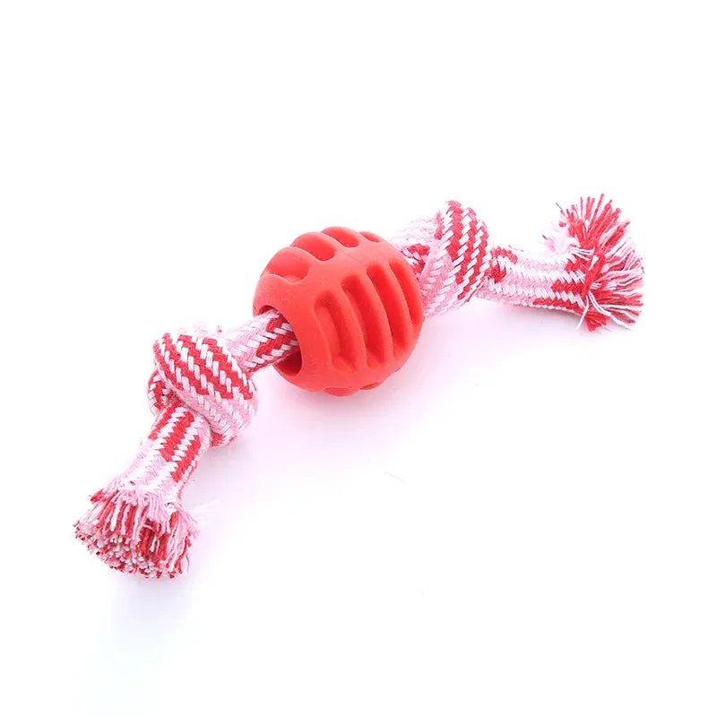 Cotton Rope Double Knot Ball Dog Toy – Bite-Resistant Tooth Cleaning Toy