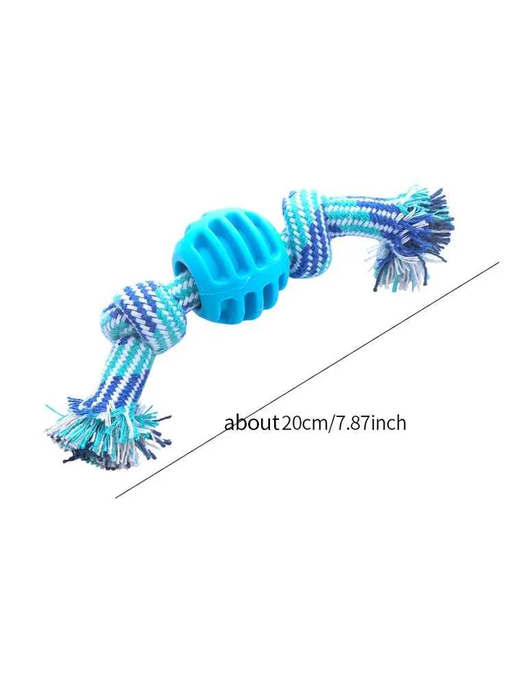 Cotton Rope Double Knot Ball Dog Toy – Bite-Resistant Tooth Cleaning Toy