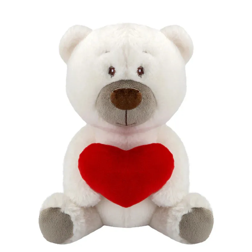 Cream Colour Hippo with Love Heart- 27cm