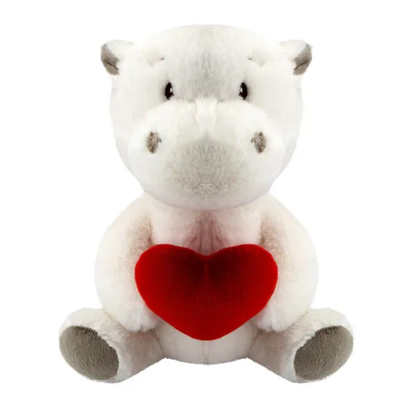 Cream Colour Hippo with Love Heart- 27cm