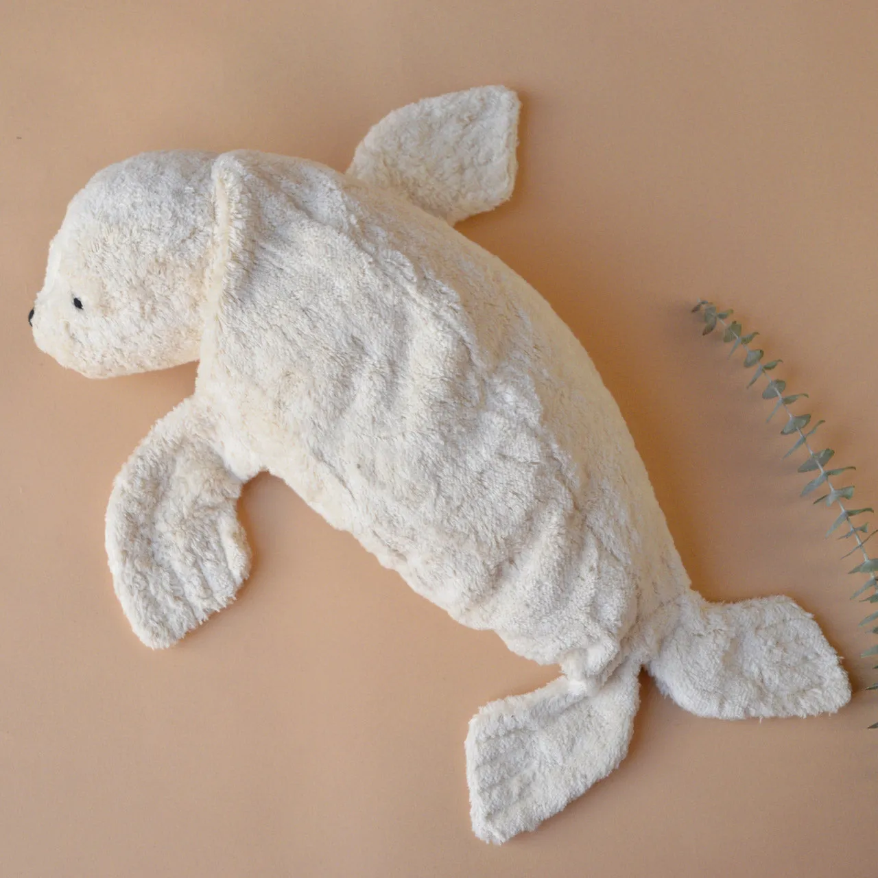 Cuddly Seal Toy/Heat Pack in Organic Cotton/Lambswool - Large