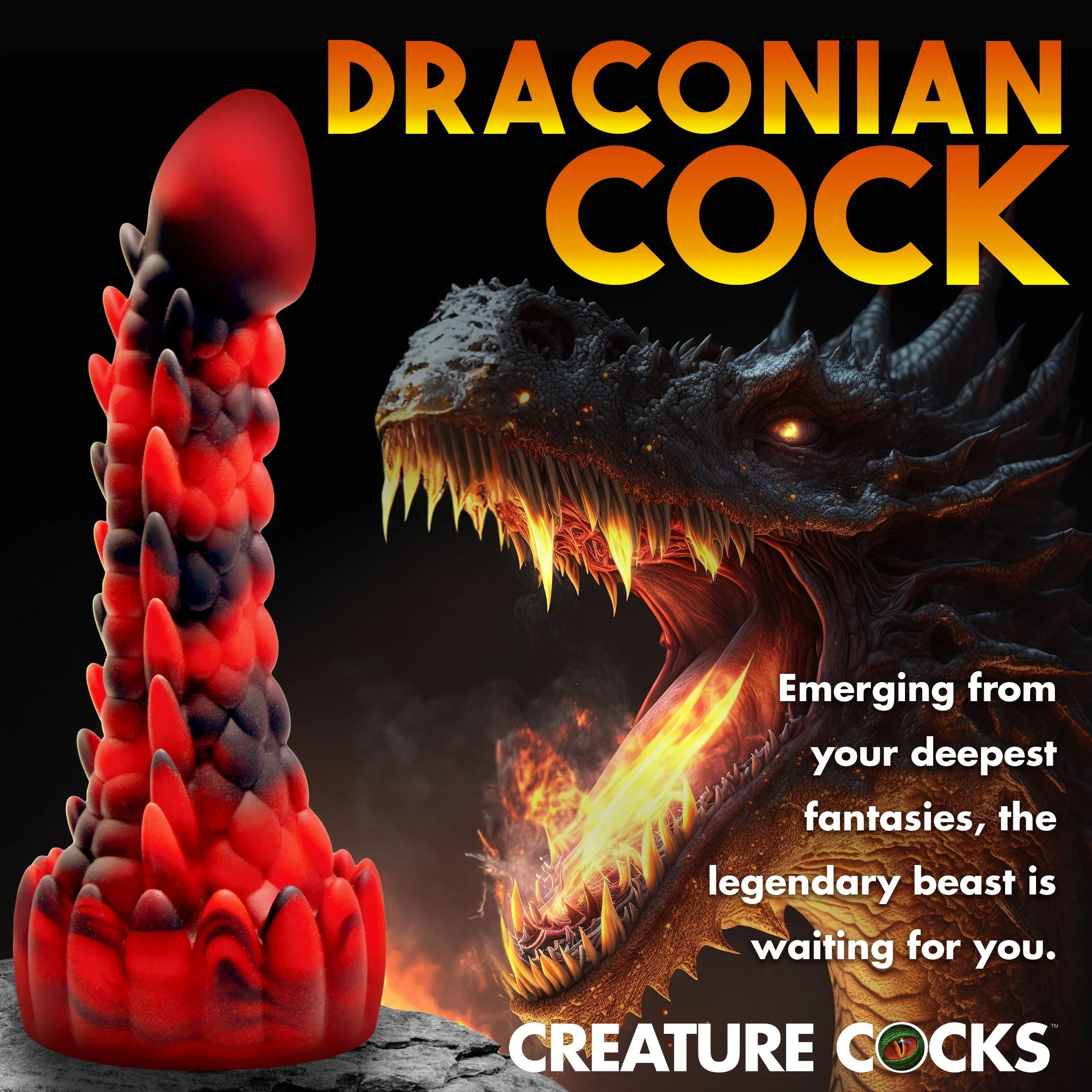 Demon Rising Scaly Dragon Silicone Dildo