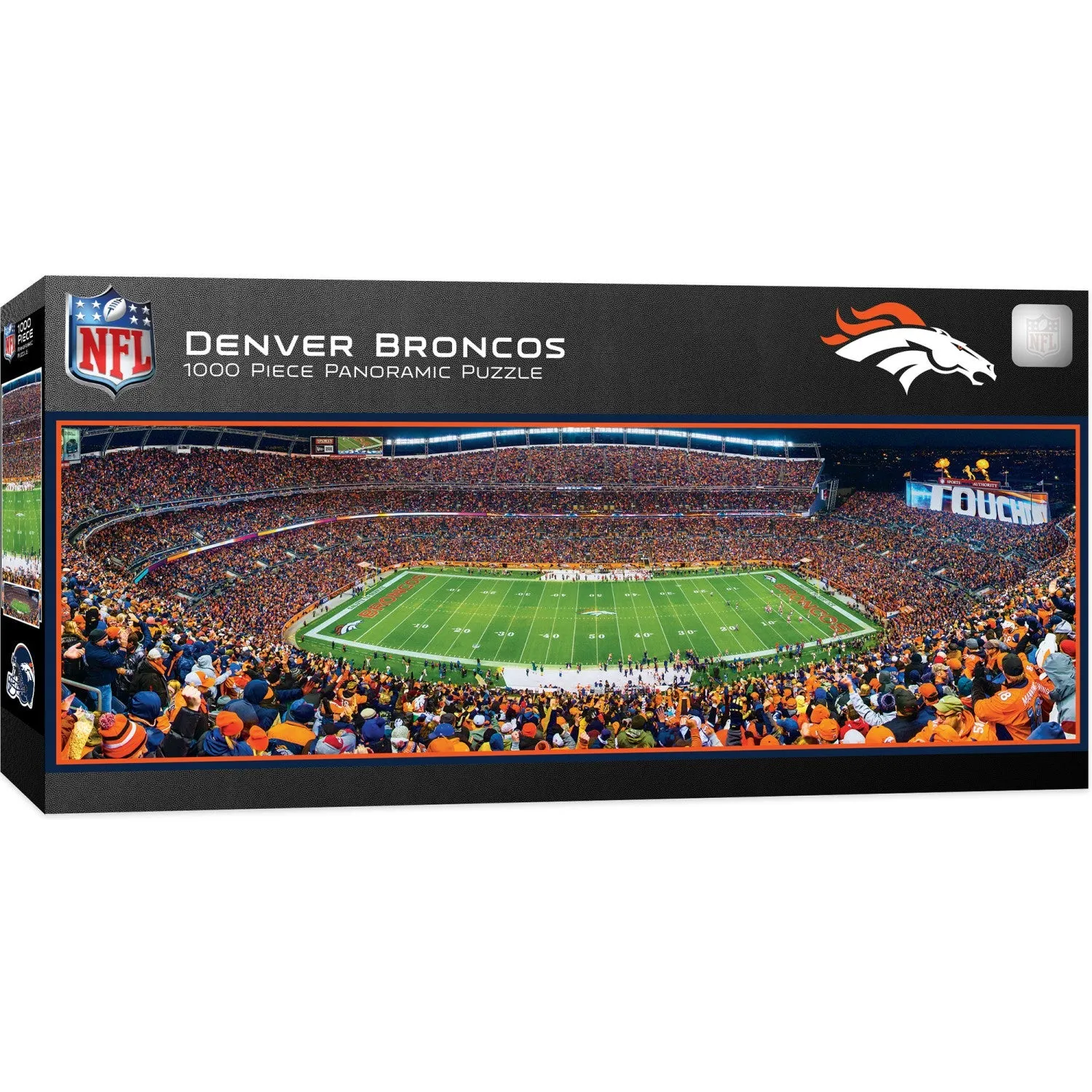 Denver Broncos - 1000 Piece Panoramic Jigsaw Puzzle - Center View