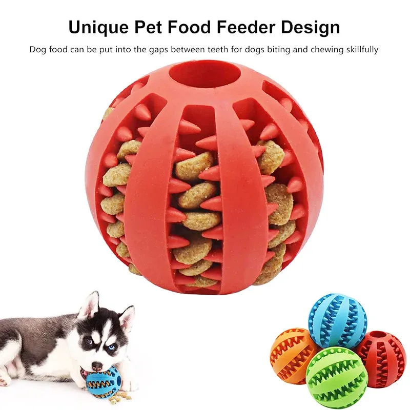 Durable Rubber Interactive Chew Ball for Dogs and Cats