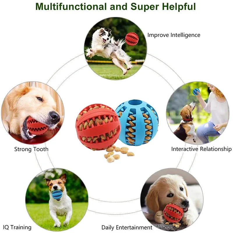 Durable Rubber Interactive Chew Ball for Dogs and Cats