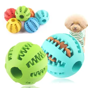 Durable Rubber Interactive Chew Ball for Dogs and Cats