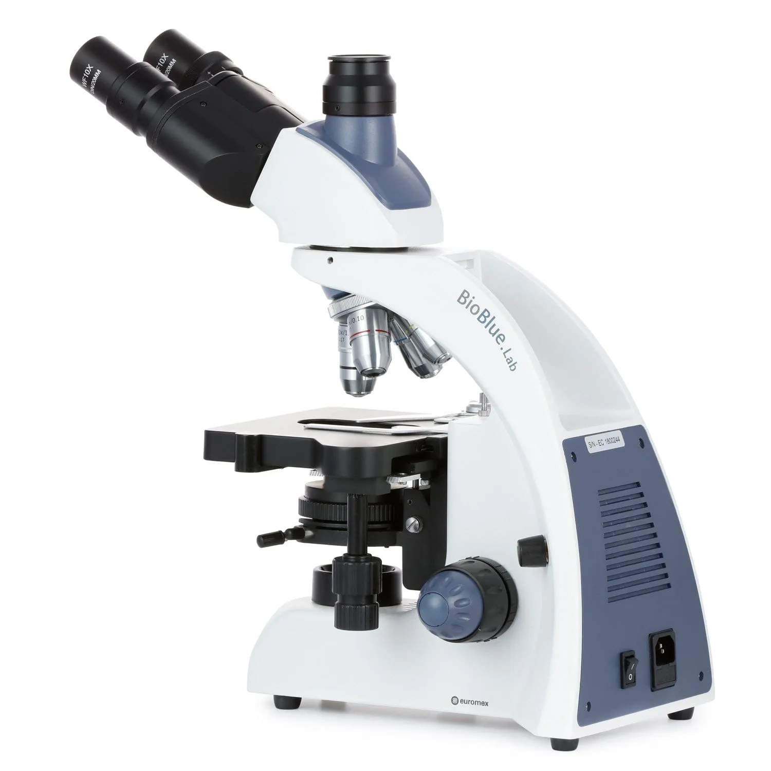 Euromex BioBlue Lab Tinocular Compound Microscope 40X-1000X Magnification with Plan IOS Objectives