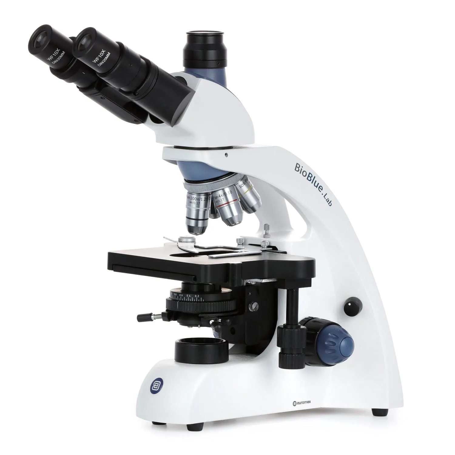 Euromex BioBlue Lab Tinocular Compound Microscope 40X-1000X Magnification with Plan IOS Objectives