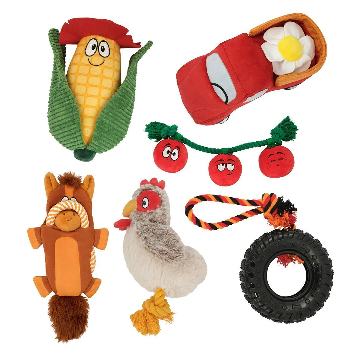 Farm Chicken Plush Rope Dog Toy