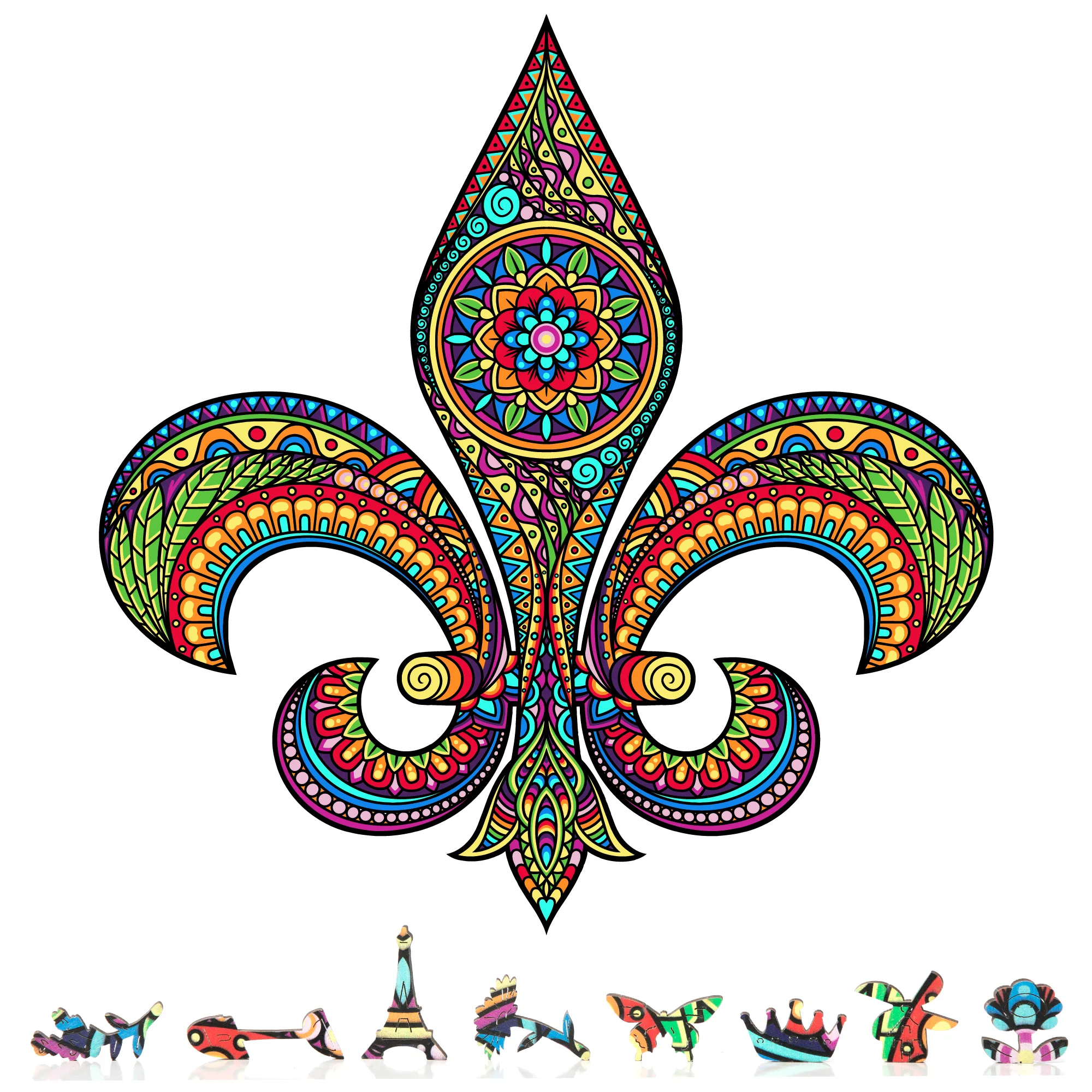 Fleur de Lis 550 Piece Wooden Jigsaw Puzzle