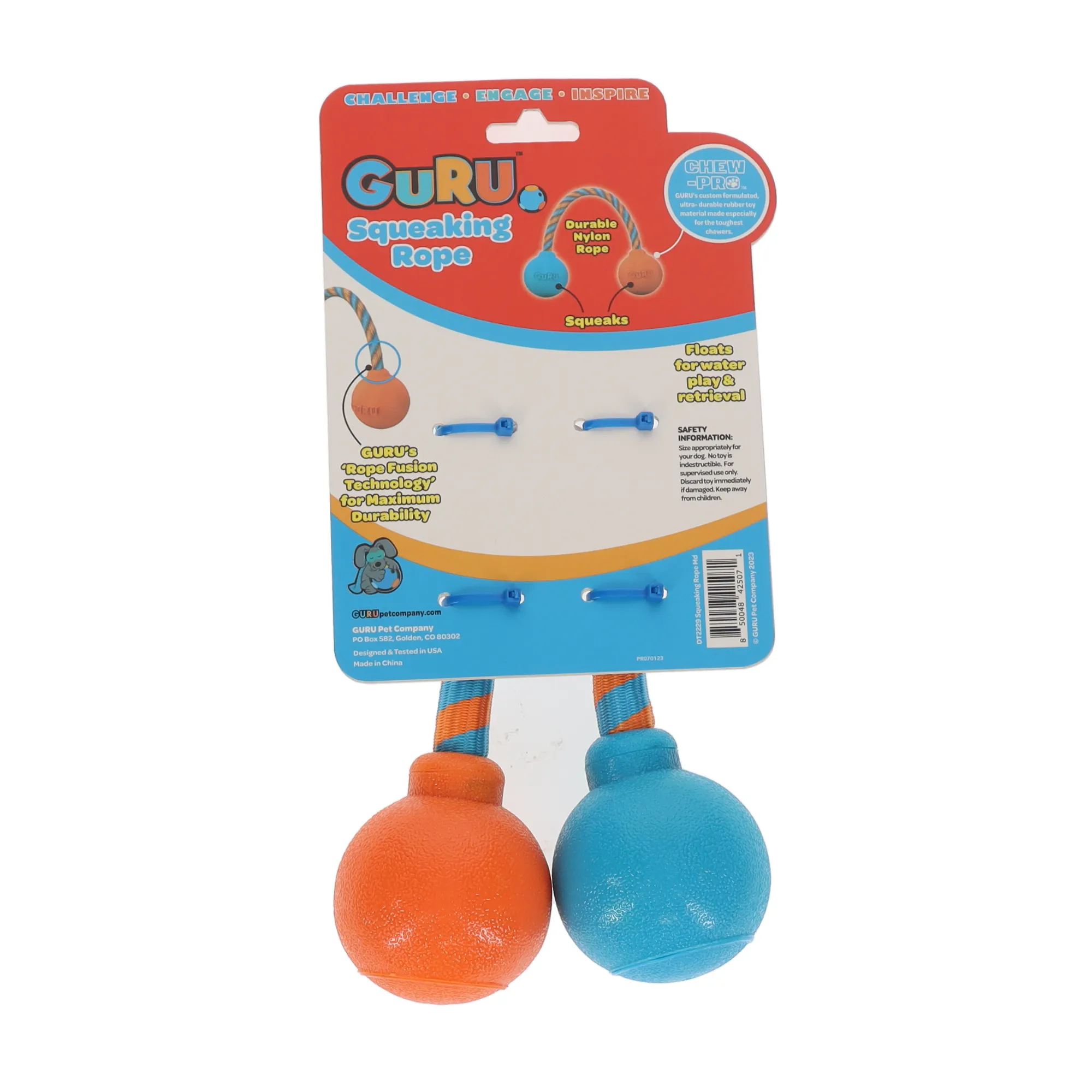 GURU Squeaking Rope Dog Toy Medium