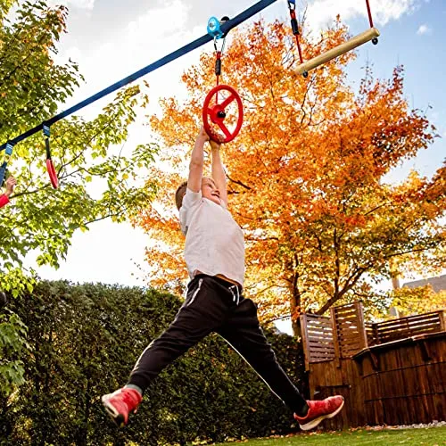 Hi-Na Slider Slack line Pulley Novelty Accessory for Ninja Warrior Obstacle Course for Kids Sliding on Slackline Ninja Warrior