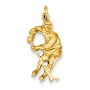 Hockey Player Charm in 14k Gold