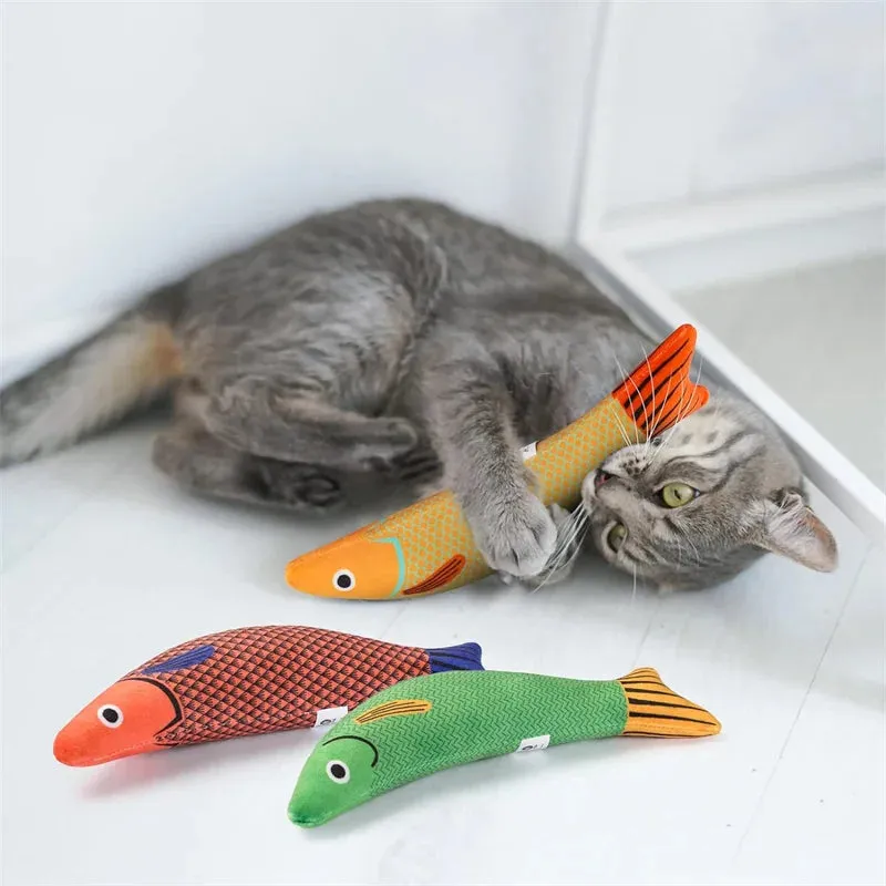 Interactive 3D Goldfish Catnip Toy for Kittens