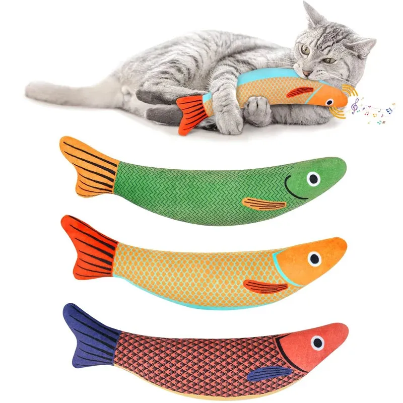 Interactive 3D Goldfish Catnip Toy for Kittens