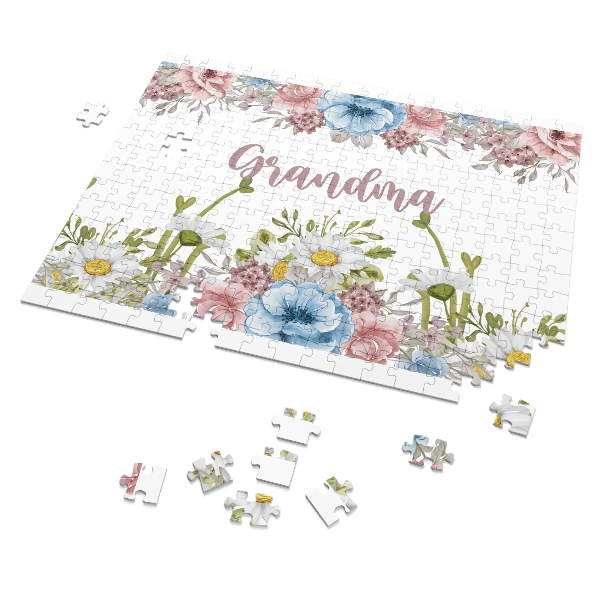 Jigsaw Puzzle, Floral, Grandma, Personalised/Non-Personalised (30, 110, 252, 500,1000-Piece)