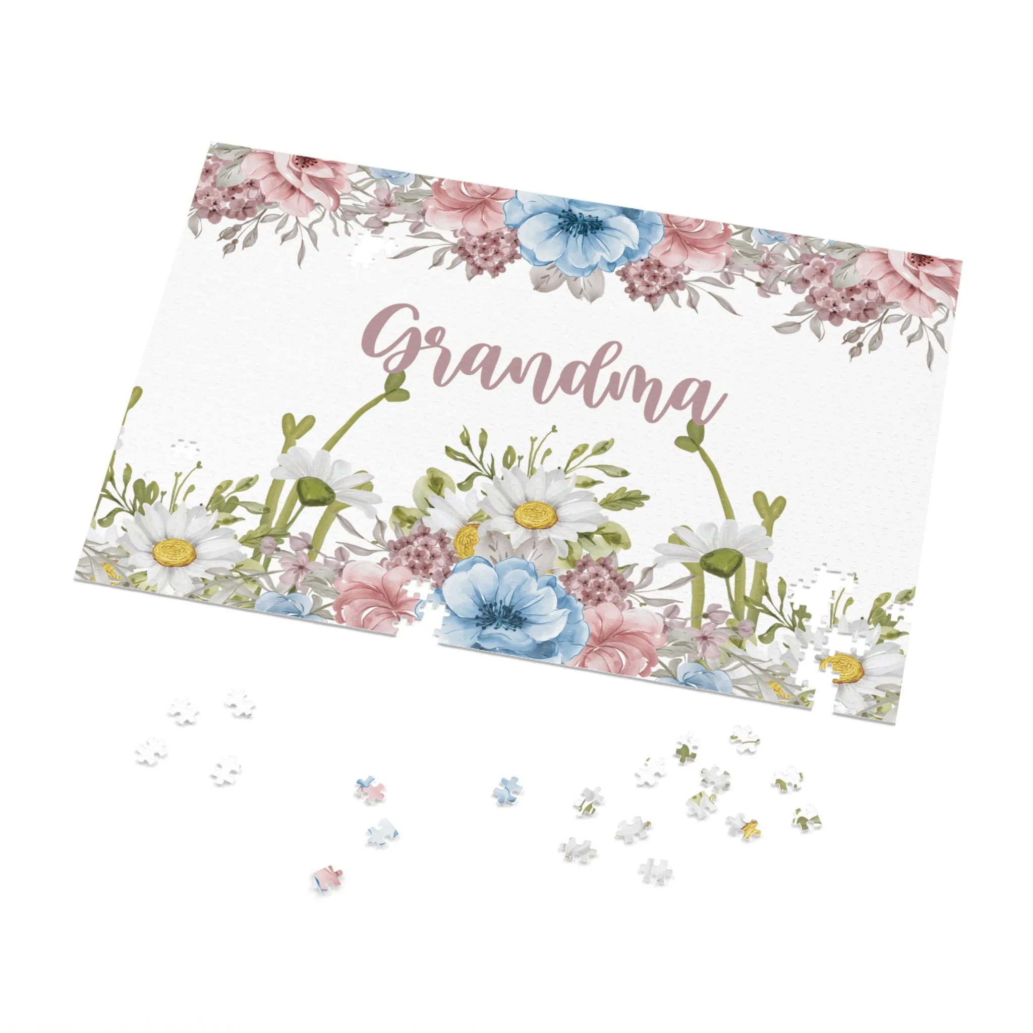 Jigsaw Puzzle, Floral, Grandma, Personalised/Non-Personalised (30, 110, 252, 500,1000-Piece)