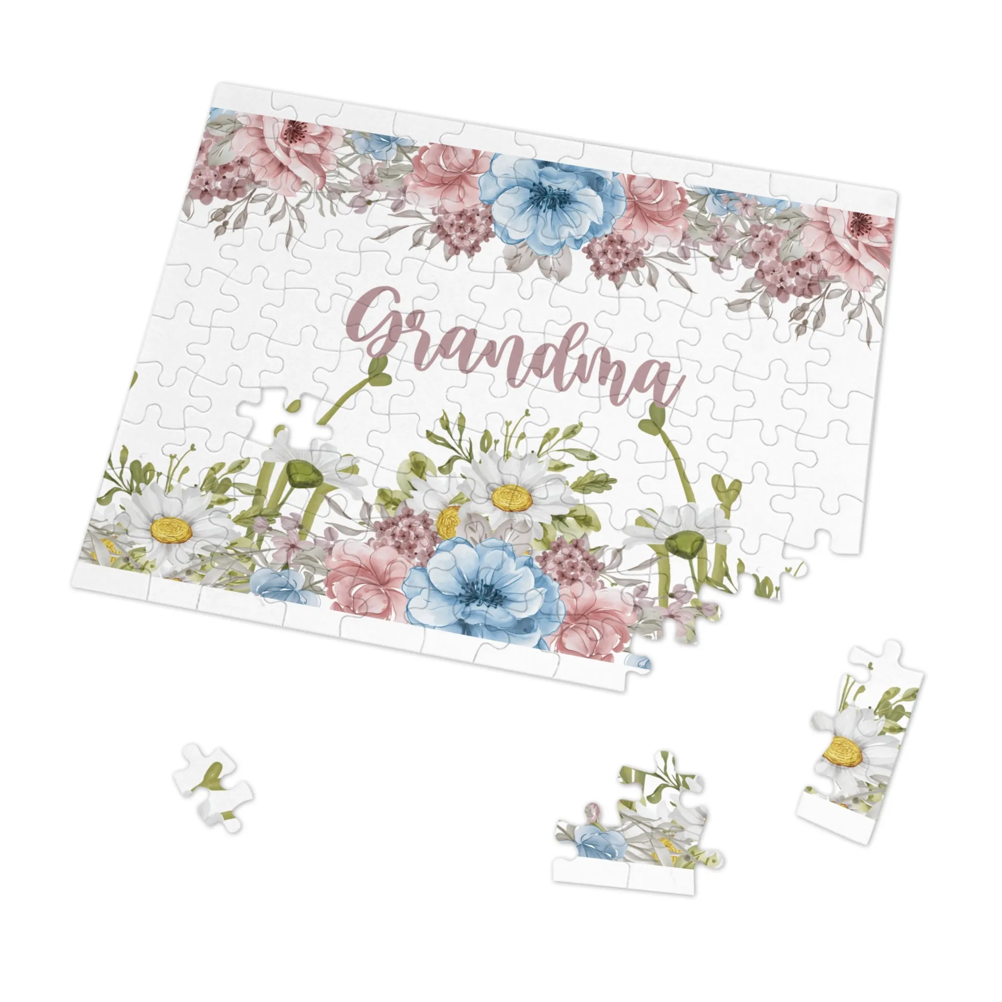 Jigsaw Puzzle, Floral, Grandma, Personalised/Non-Personalised (30, 110, 252, 500,1000-Piece)