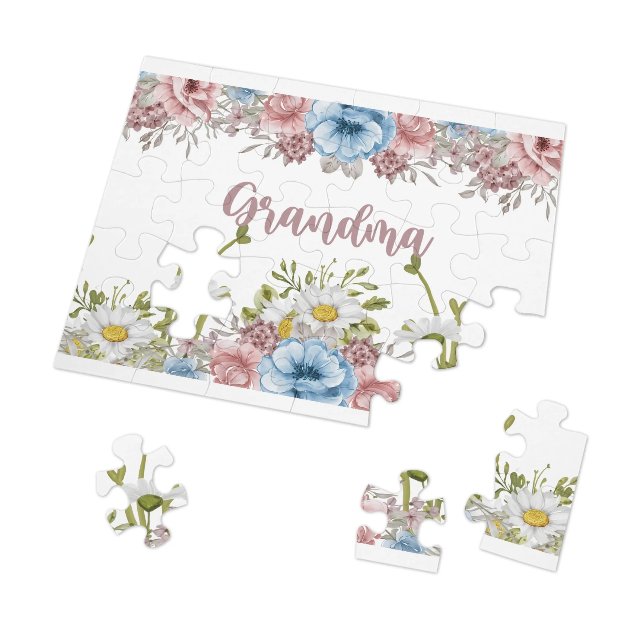 Jigsaw Puzzle, Floral, Grandma, Personalised/Non-Personalised (30, 110, 252, 500,1000-Piece)