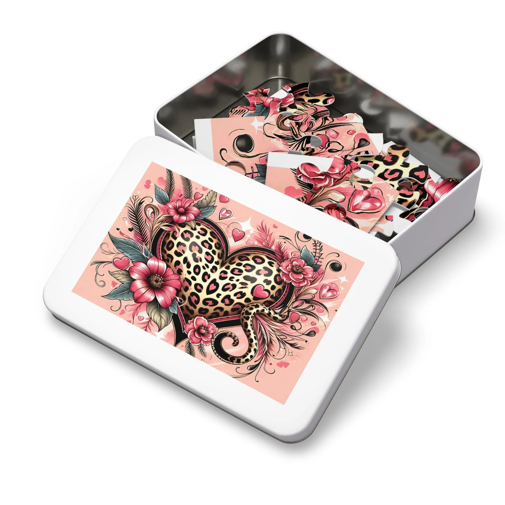 Jigsaw Puzzle, Floral, Heart, Personalised/Non-Personalised (30, 110, 252, 500,1000-Piece)