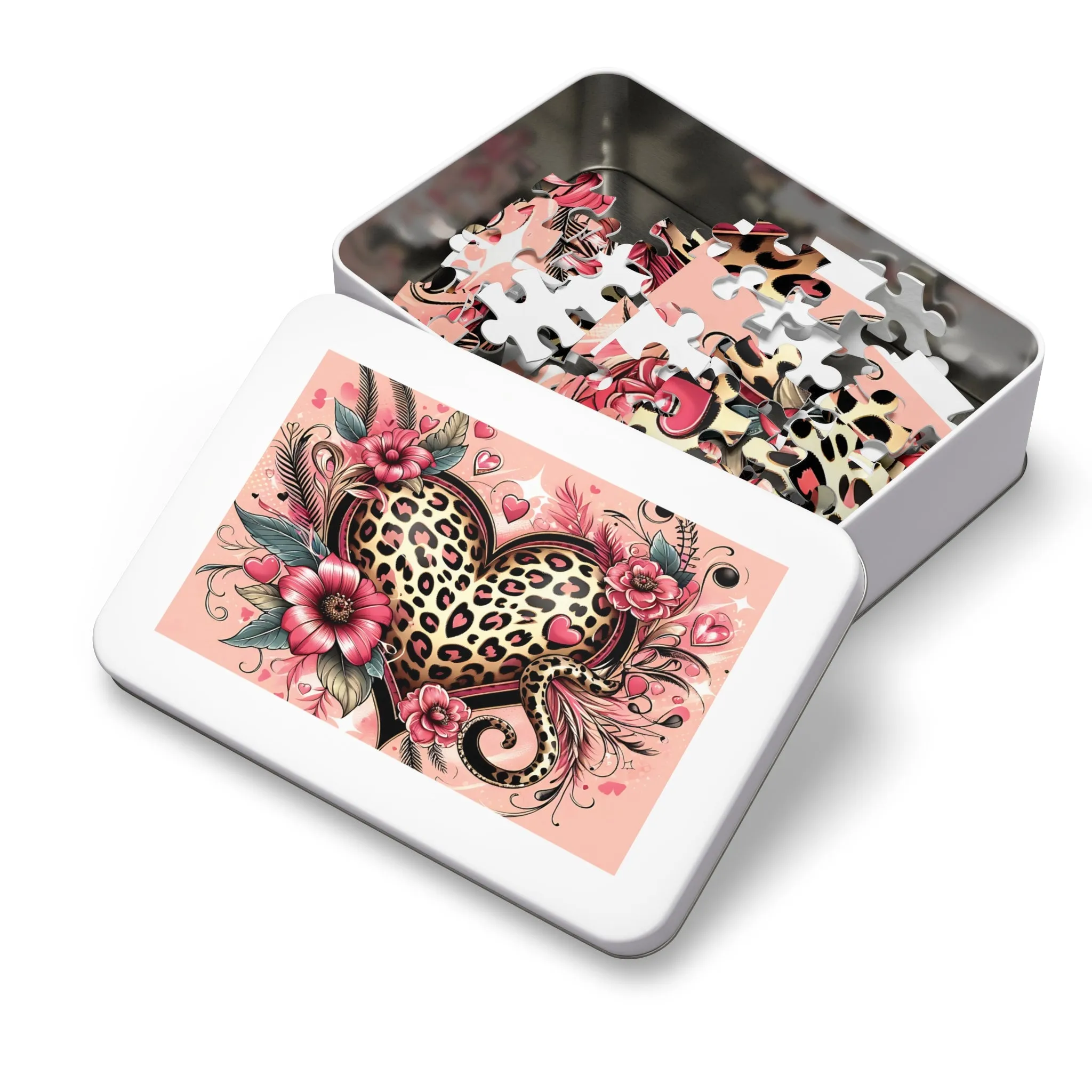 Jigsaw Puzzle, Floral, Heart, Personalised/Non-Personalised (30, 110, 252, 500,1000-Piece)