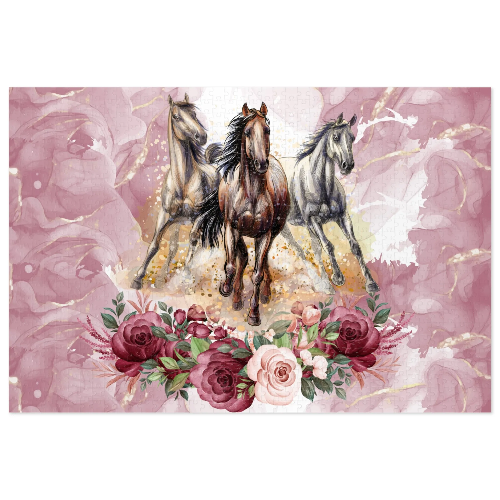 Jigsaw Puzzle, Horses, Personalised/Non-Personalised (30, 110, 252, 500,1000-Piece)