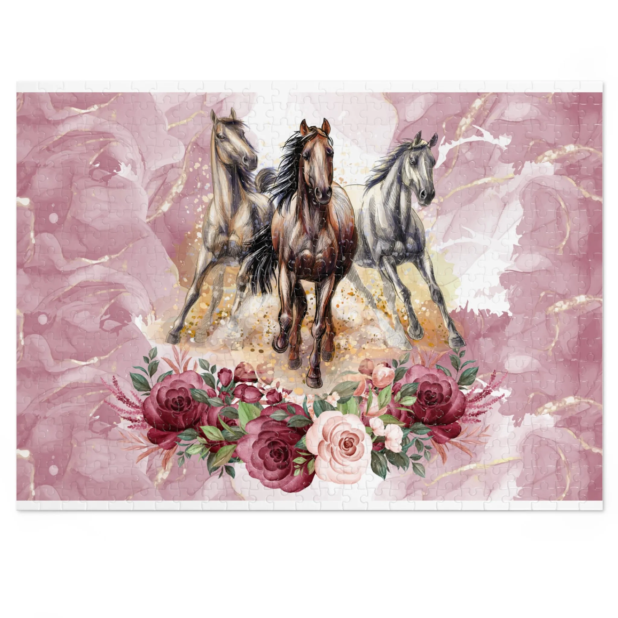 Jigsaw Puzzle, Horses, Personalised/Non-Personalised (30, 110, 252, 500,1000-Piece)