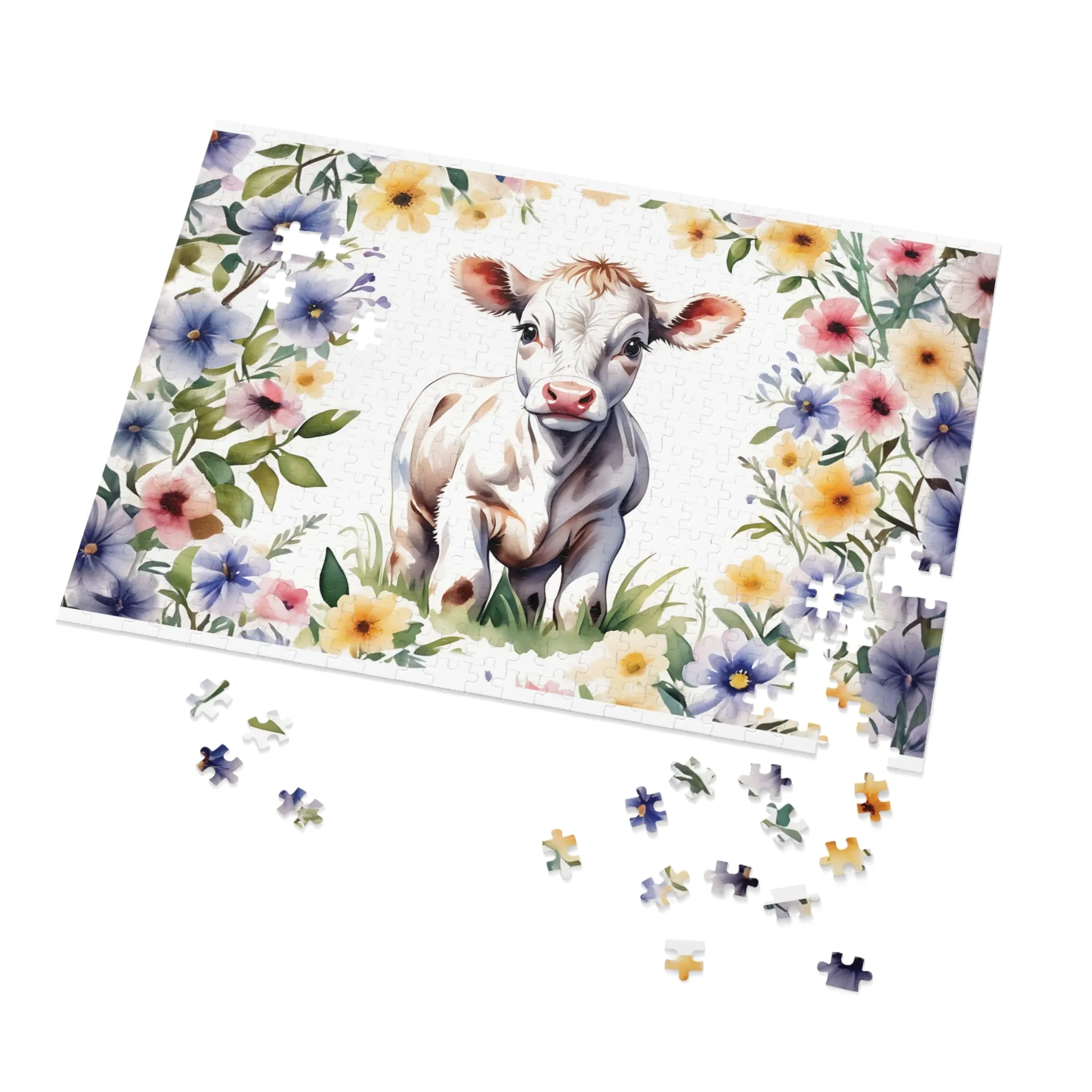 Jigsaw Puzzle, Western, Cow, Personalised/Non-Personalised (30, 110, 252, 500,1000-Piece)