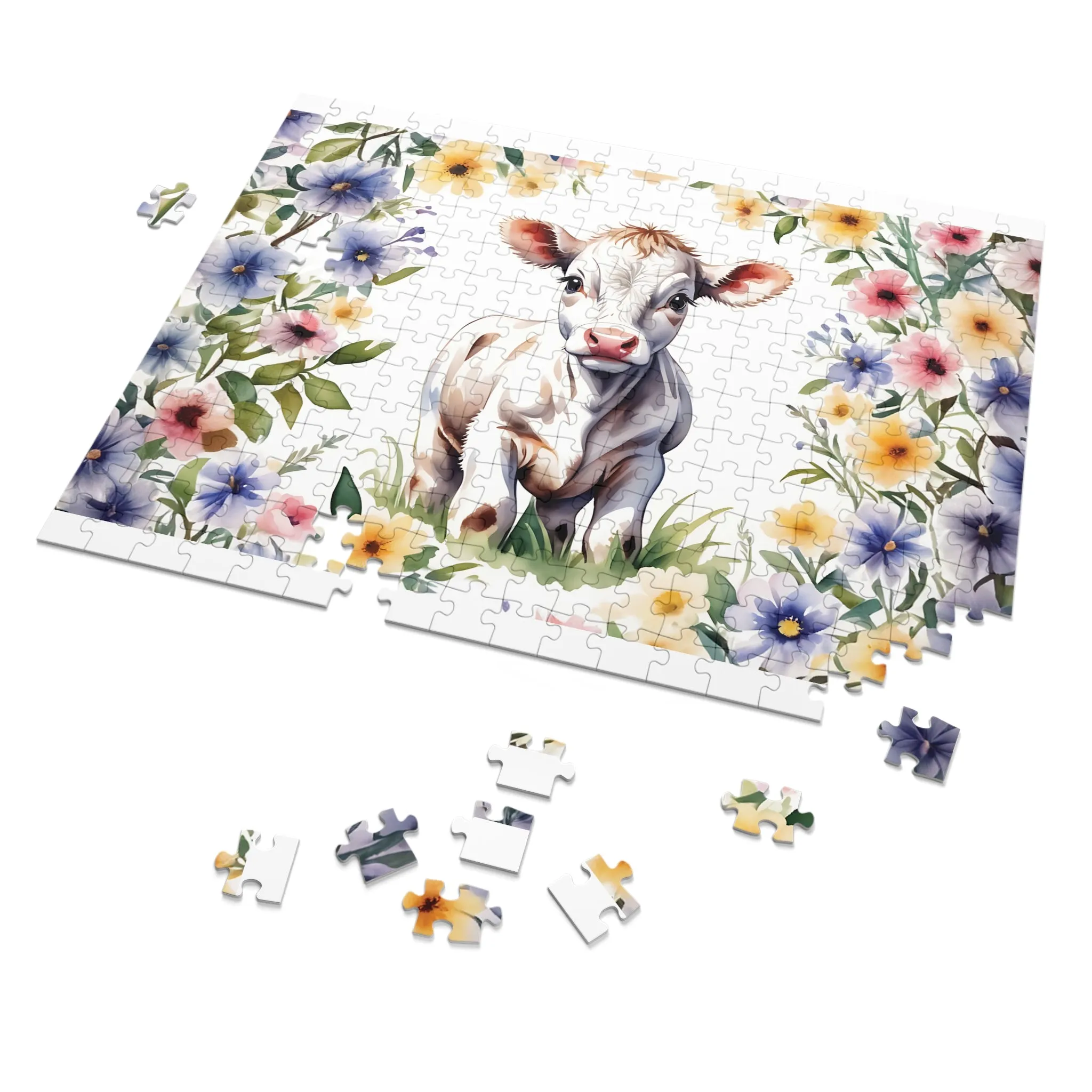 Jigsaw Puzzle, Western, Cow, Personalised/Non-Personalised (30, 110, 252, 500,1000-Piece)