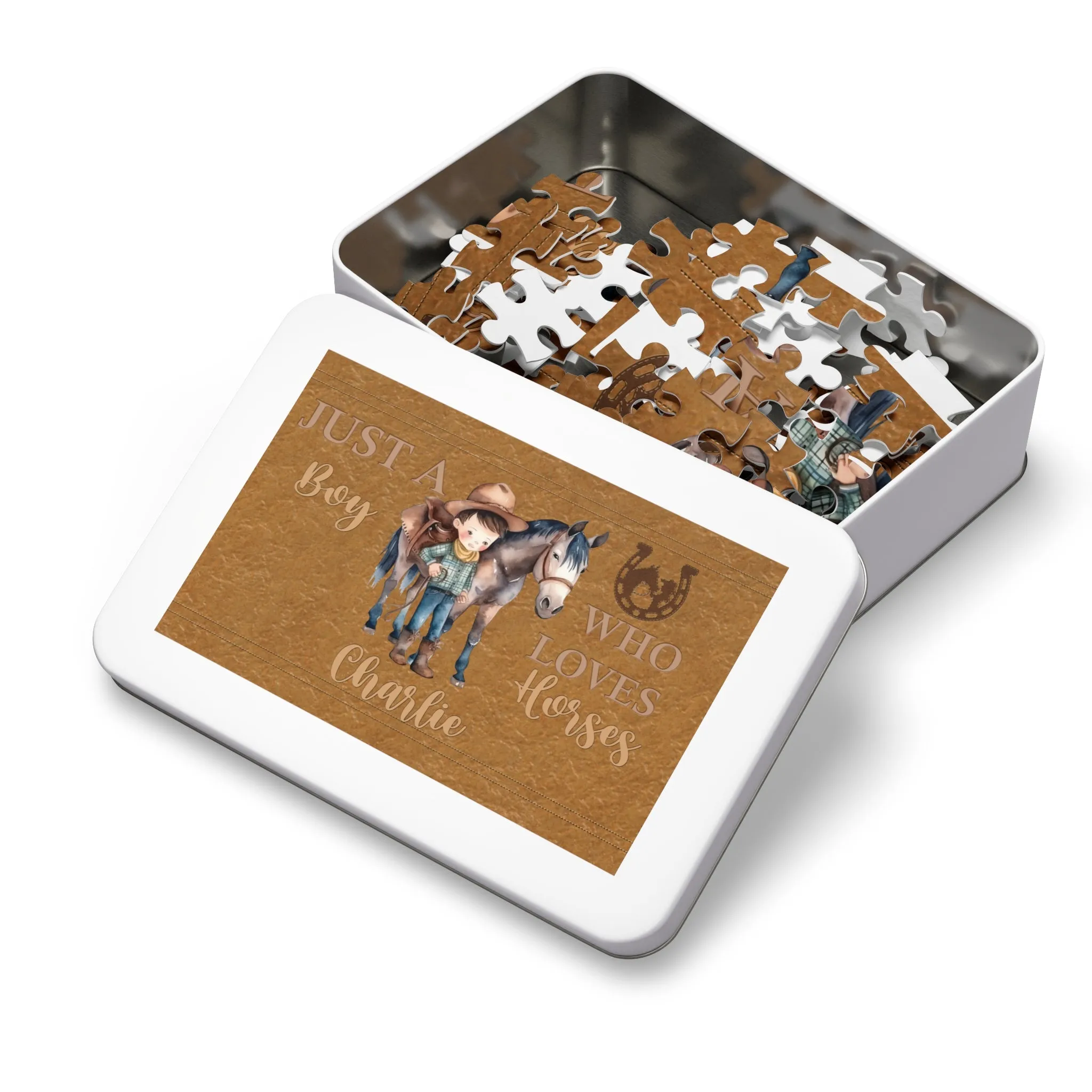 Jigsaw Puzzle, Western, Just aBoy Who Loves Horses, Personalised/Non-Personalised (30, 110, 252, 500,1000-Piece)