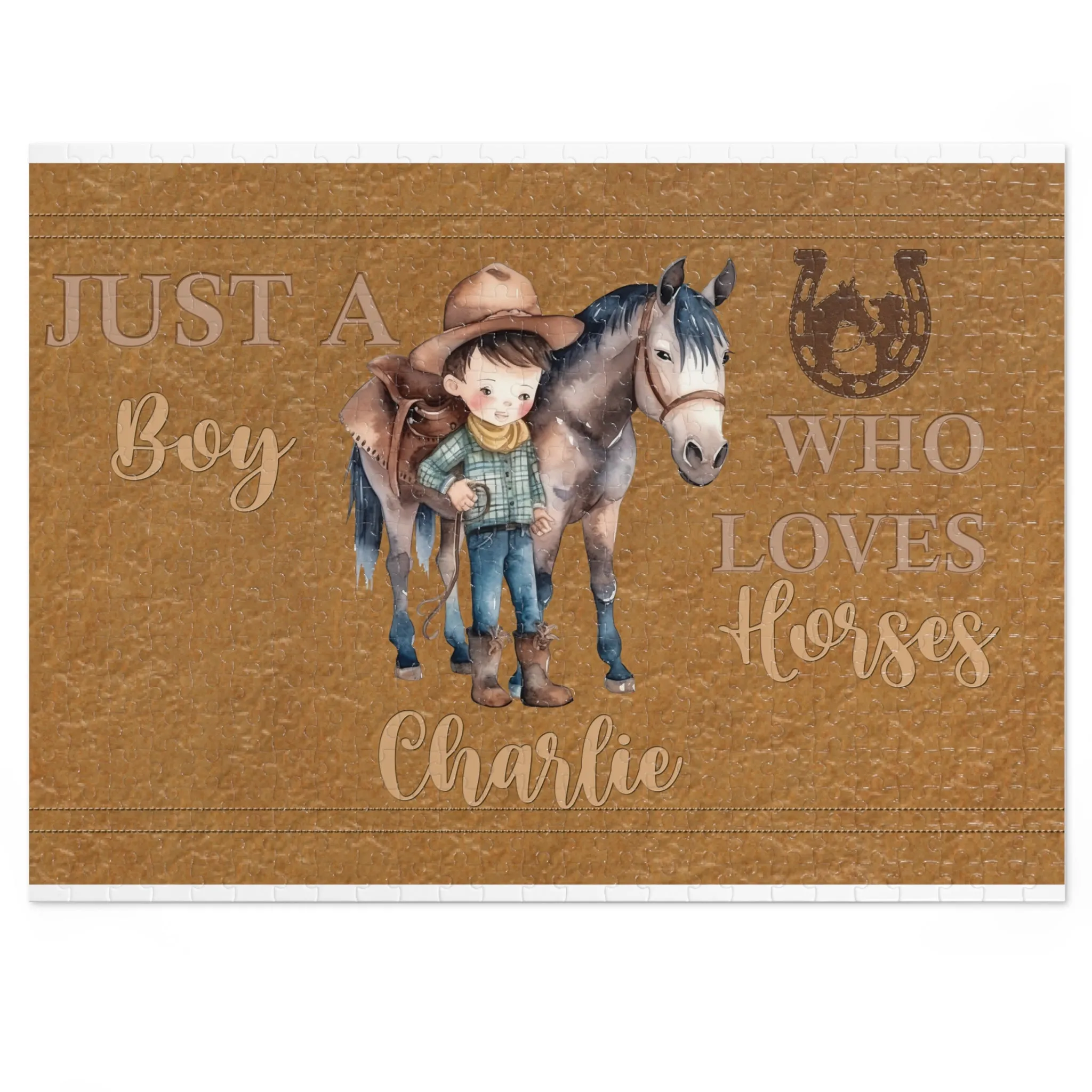 Jigsaw Puzzle, Western, Just aBoy Who Loves Horses, Personalised/Non-Personalised (30, 110, 252, 500,1000-Piece)