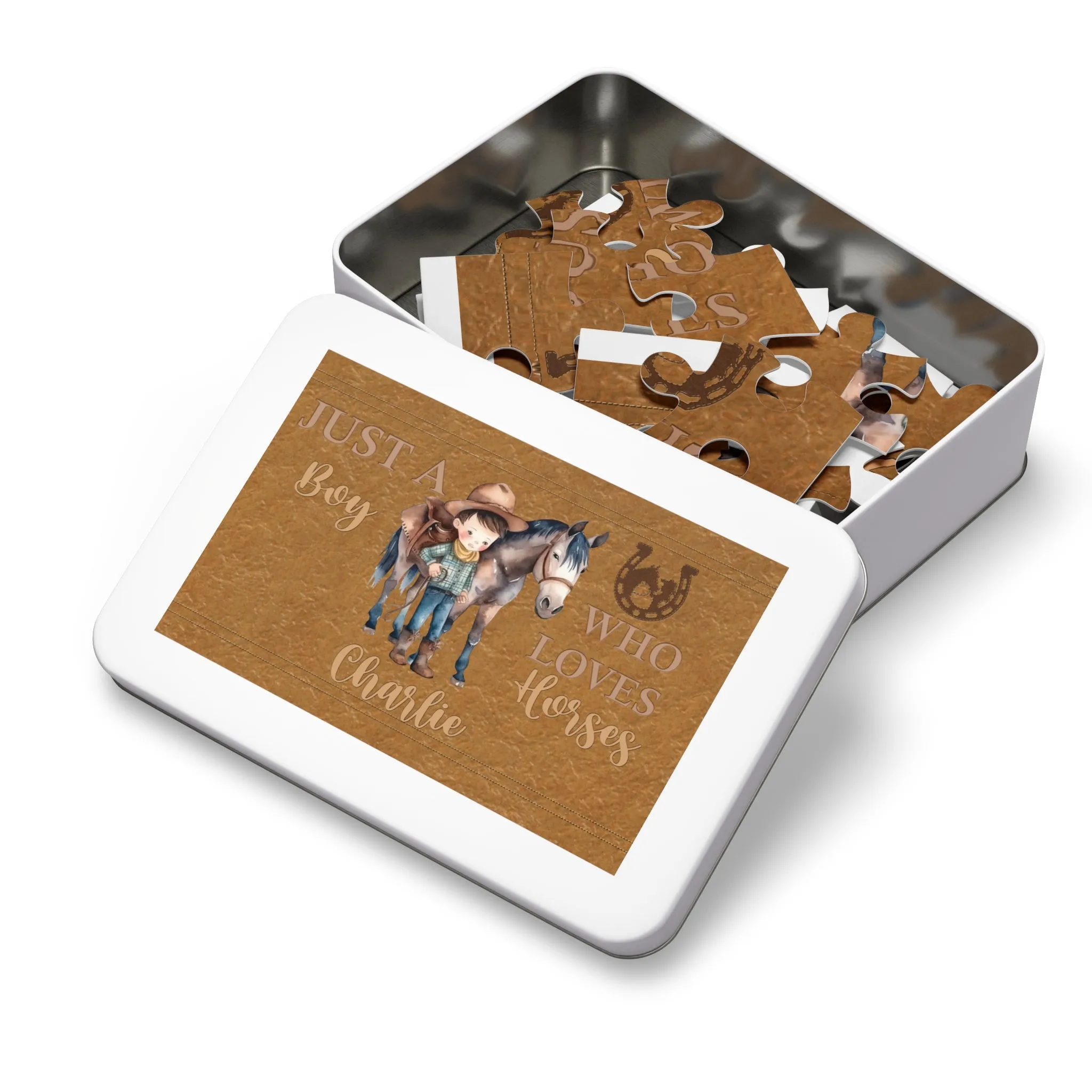 Jigsaw Puzzle, Western, Just aBoy Who Loves Horses, Personalised/Non-Personalised (30, 110, 252, 500,1000-Piece)