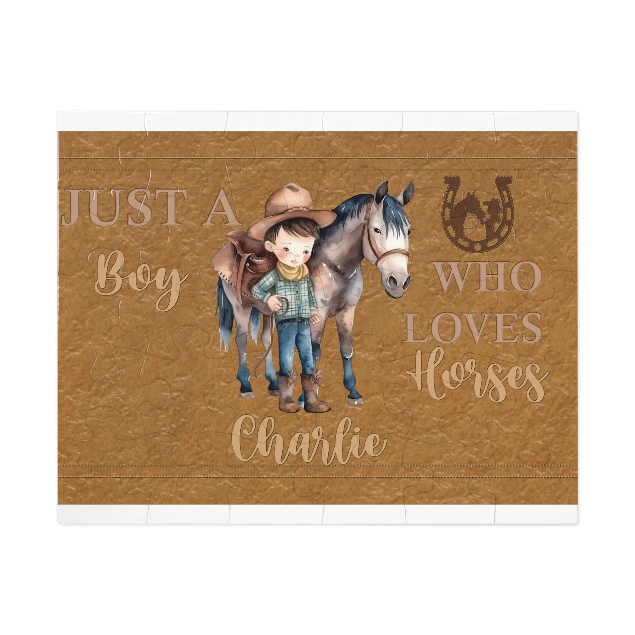 Jigsaw Puzzle, Western, Just aBoy Who Loves Horses, Personalised/Non-Personalised (30, 110, 252, 500,1000-Piece)