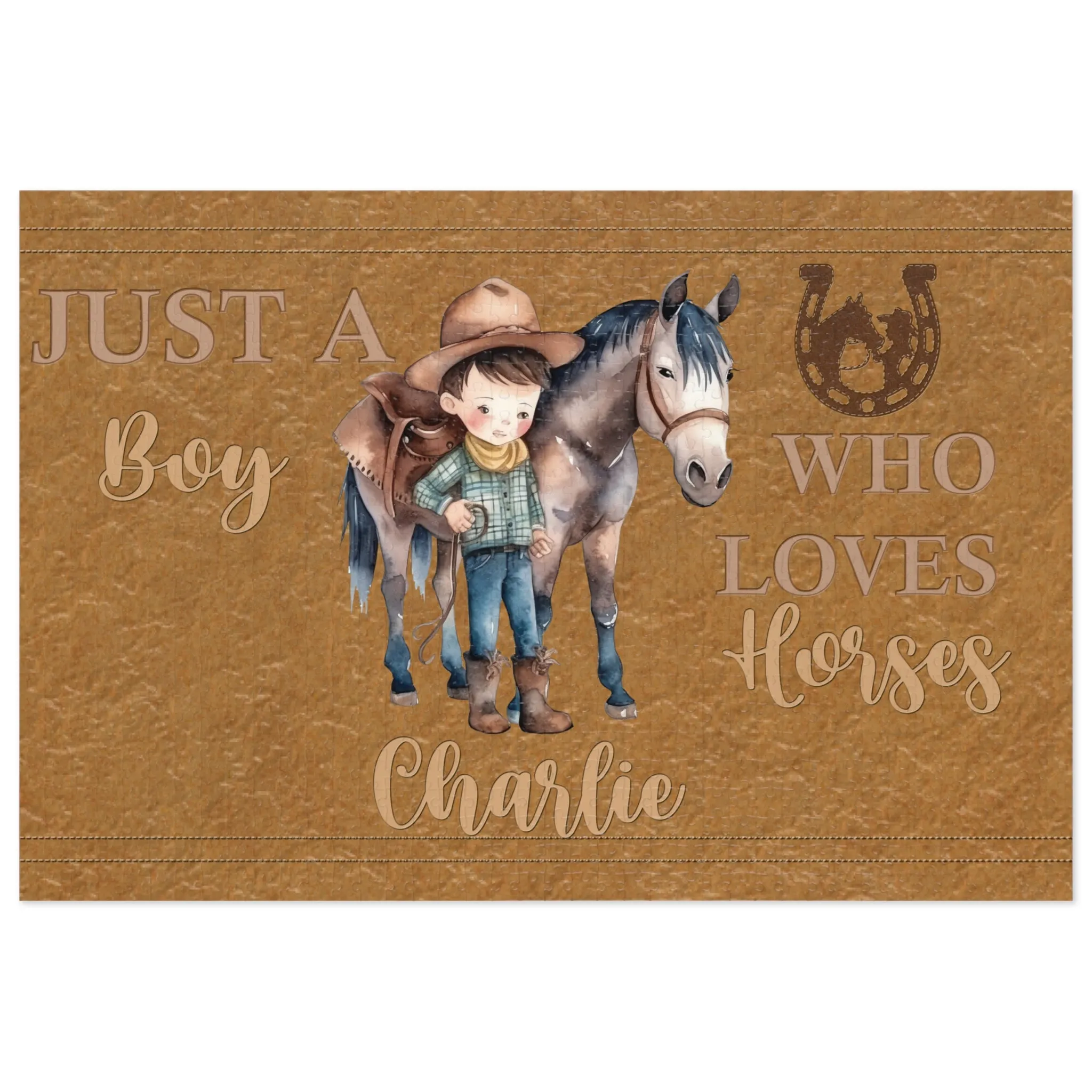 Jigsaw Puzzle, Western, Just aBoy Who Loves Horses, Personalised/Non-Personalised (30, 110, 252, 500,1000-Piece)