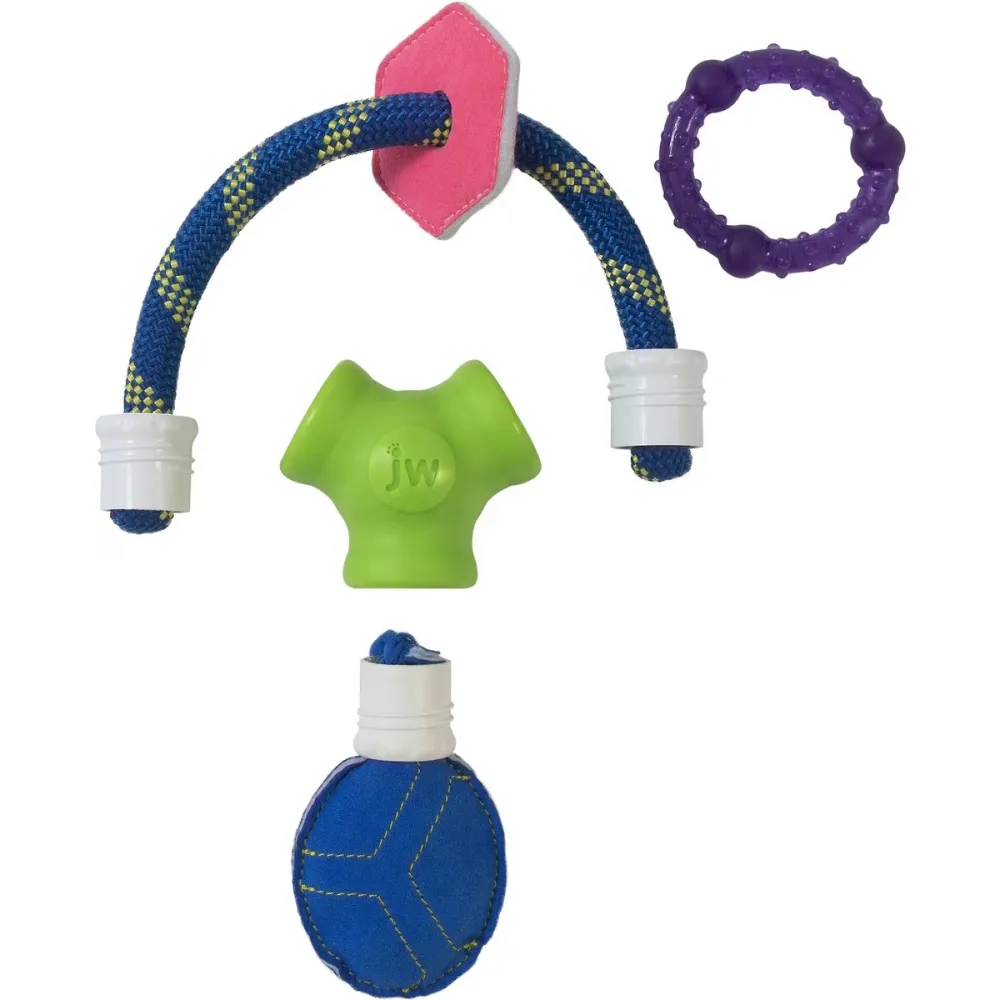 JW Puppy Connects Soft ee Toy for Dogs (Multi Colour)