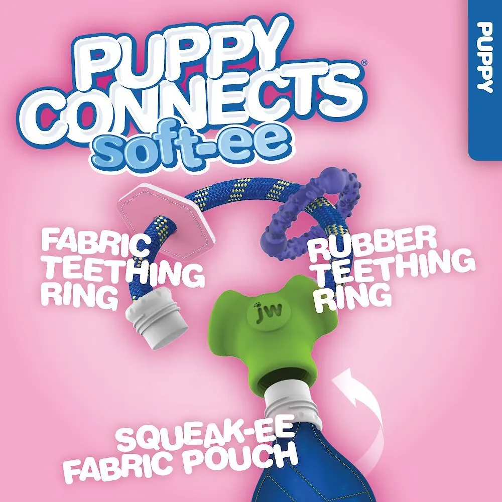 JW Puppy Connects Soft ee Toy for Dogs (Multi Colour)