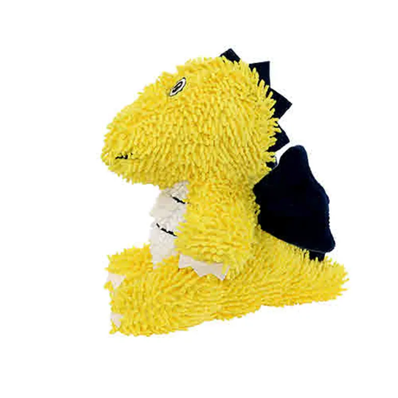 Mighty Microfibre Dog Squeaky Toy, Ball Dragon in Yellow