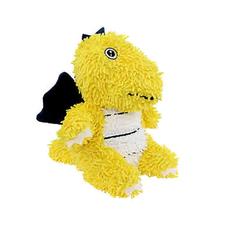 Mighty Microfibre Dog Squeaky Toy, Ball Dragon in Yellow