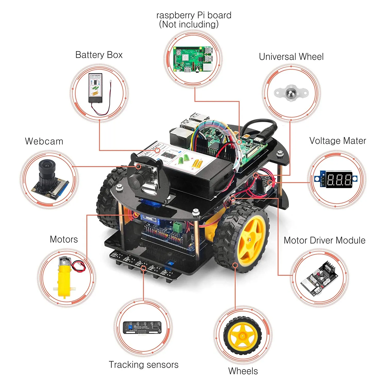 OSOYOO IoT Camera Robotic Car Learning Kit for Raspberry Pi