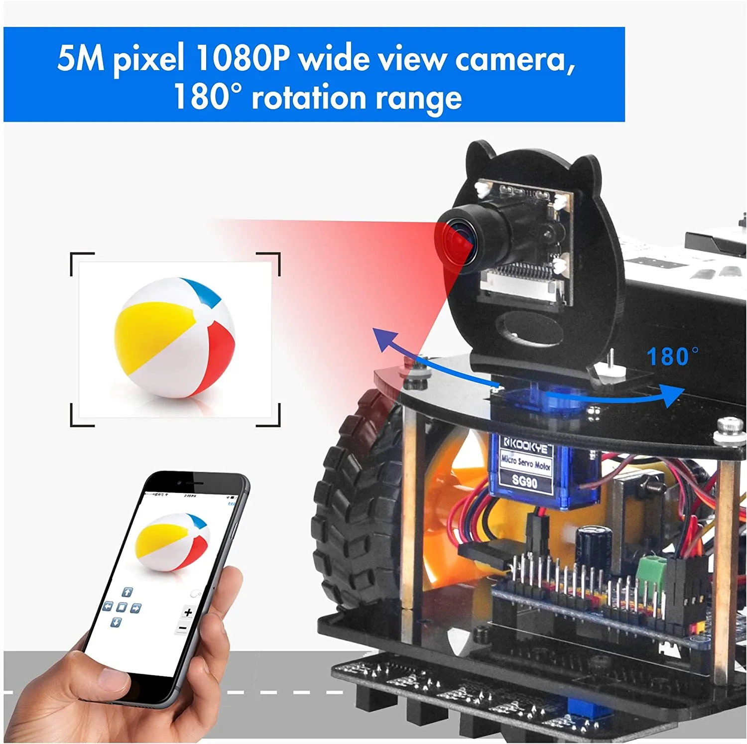 OSOYOO IoT Camera Robotic Car Learning Kit for Raspberry Pi