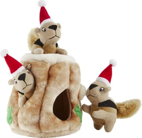 Outward Houndz Hide-a-Squirrel Holiday Dog Toy