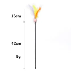 PAWS ASIA Factory Low Moq Hot Stylish Plastic Durable Fancy Feather Toy Cat Wand With Bell