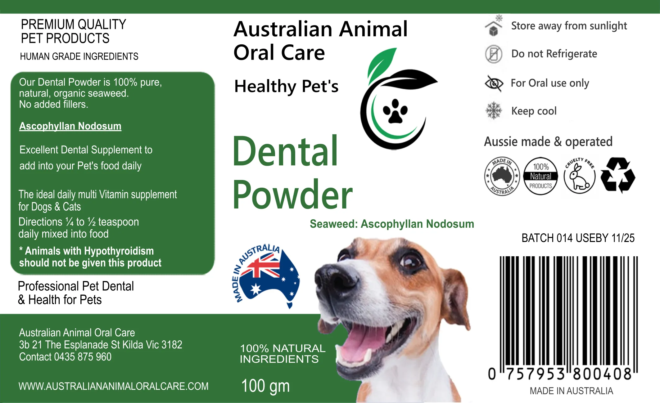 Pet Dental Seaweed Powder -  Ascophyllum Nodosum